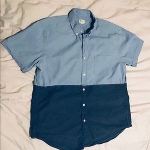 J Crew light Blue/Denim Short Sleeve Oxford Size:L
